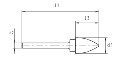 HM-Frässtift RBF 0  S6 12X70