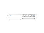 VHM-Bohrer Ø 3,7 mm IK 140° Form C 3xD spiralgen. M/S/N