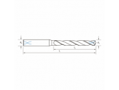 VHM-Bohrer Ø 14,29 mm IK 140° Form C  5xD spiralgen. M/S/N