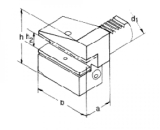 B3 Radial Werkzeughalter Überkopf rechts kurz D 40x25x44