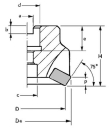 Nebenschneiden-Planfräser 75° APKT1604 Ø 63 mm Z=4