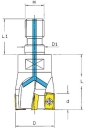 Eckeinschraubfräser 90° APKT1003 Ø 16 mm