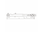 Gewindebohrer Synchro Metrisch M12 PM-HSSE V3 TiCN Typ R50 HSC