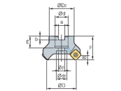 Planaufsteckfräser 45° SEET0903AG.. Ø 100 mm IK Z=12