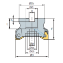 Eckaufsteckfräser 90° WNGX0806.. Ø 100 mm IK Z=8