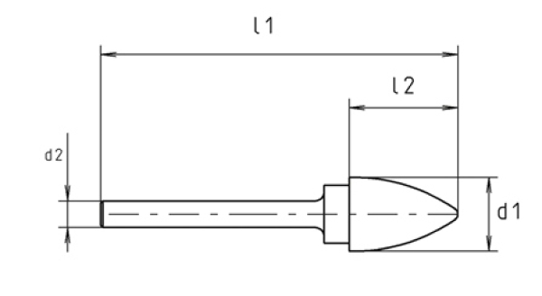 HM-Frässtift RBF 0  S6 10X65