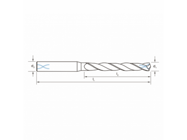 VHM-Bohrer Ø 14,29 mm IK 140° Form C  5xD spiralgen. M/S/N