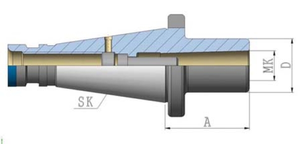 Zwischenhülse DIN 6364 für MK m. Anzugsgewinde SK40 DIN2080xMK3x65