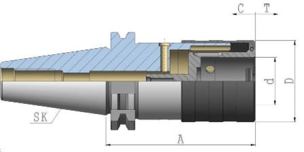 Gewindeschneid-Schnellwechselfutter SK40 DIN69871 Ax97xM5-M22