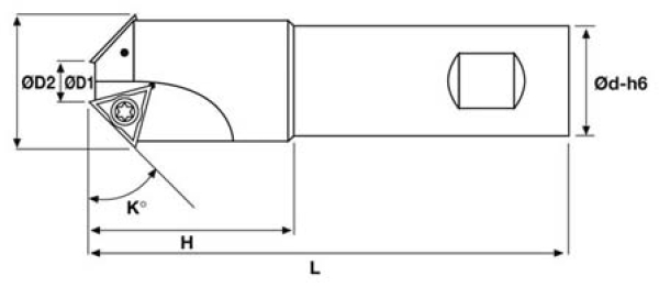 Fasenschaftfräser 45° TCMT1102 Ø 21 mm