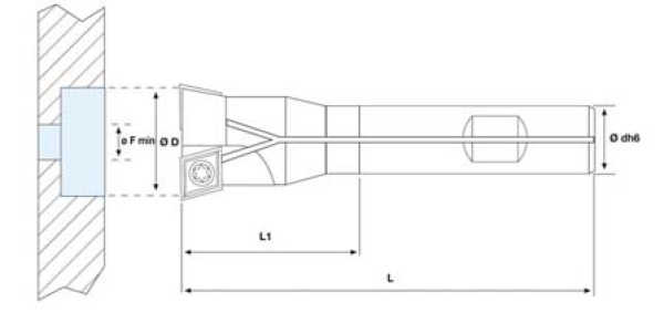 Vorwärtsschaftsenker 180° CCMT09T3 Ø 26 mm