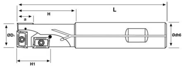 Bohrnutenschaftfräser 90° APKT1604 Ø 32 mm