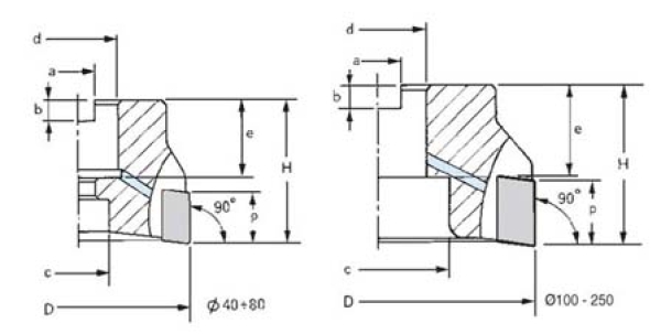 Eckaufsteckfräser 90° APKT1604 Ø 125 mm