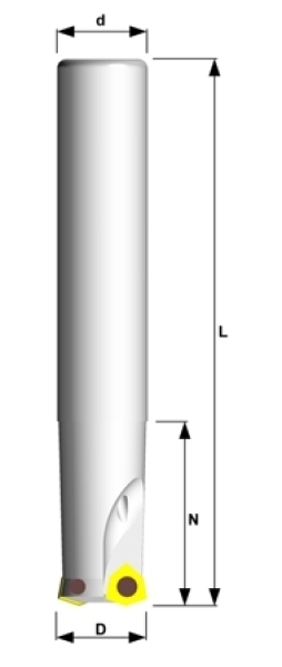 Hochvorschub-Schaftfräser WPMW053515 Ø 21 mm Z=2 lang