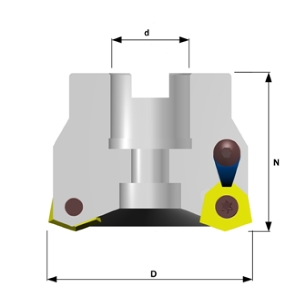Hochvorschub-Aufsteckfräser WPMW064215 Ø 52 mm Z=4