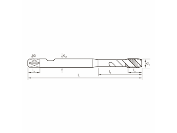 Gewindebohrer Synchro Metrisch M10 PM-HSSE V3 CrN Typ R45IK Al HSC