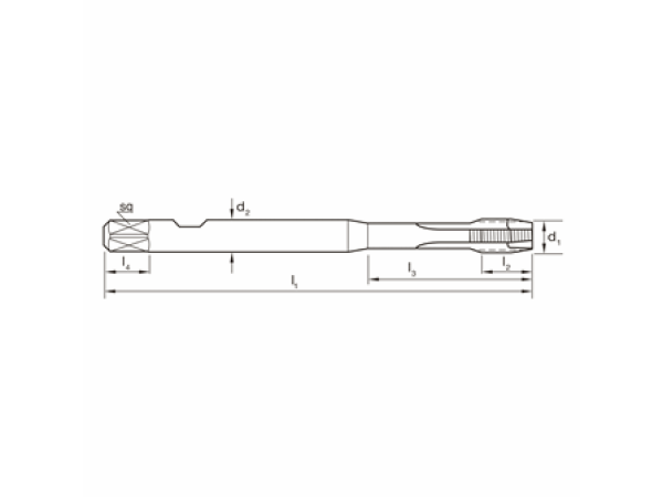 Gewindebohrer Synchro Metrisch M14 PM-HSSE V3 TiCN Typ Gun HSC