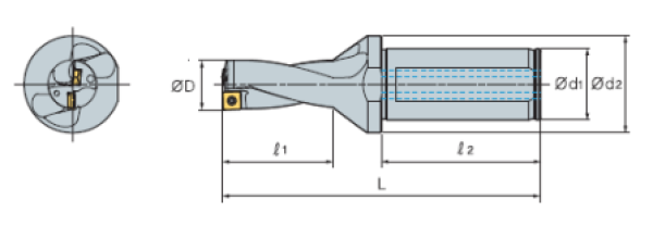 Wpl. Bohrer D=54 mm 4xD IK für SP_T180510-_D und XO_T180508-_D