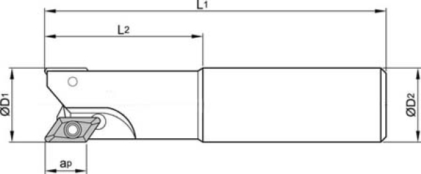Eckschaftfräser 90° XEKT19M5 Ø 32 mm IK Z=2