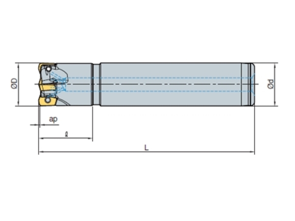 Hochvorschub - Schaftfräser LP..0402..R Ø 20 mm kurz IK Z=5